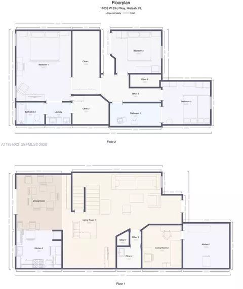 Floorplan - 11032 W 33rd Way, Hialeah, FL 33018 photo 1 of 1