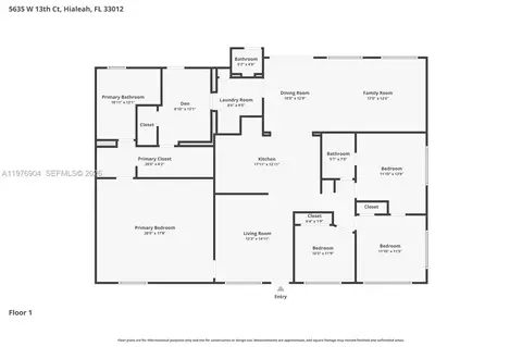 Floorplan - 5635 W 13th Ct, Hialeah, FL 33012 photo 1 of 1