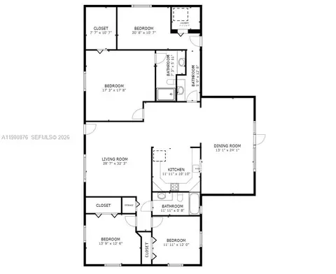 Floorplan - 685 W 77th St, Hialeah, FL 33014 photo 1 of 1