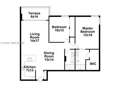 Floorplan - 145 SE 25th Rd #502, Miami, FL 33129 photo 1 of 1