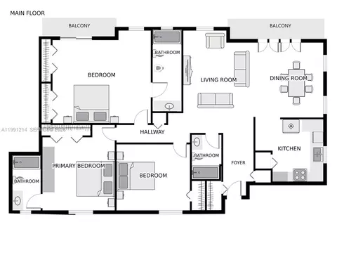 Floorplan - 9008 Collins Ave #402, Surfside, FL 33154 photo 1 of 2