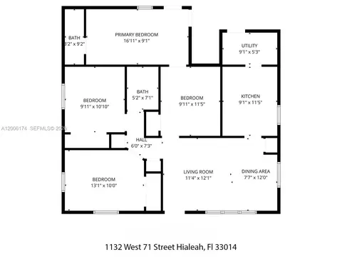 Floorplan - 1132 W 71st St, Hialeah, FL 33014 photo 1 of 1