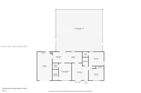 Floorplan - 3575 Marlow Ave, Boynton Beach, FL 33436 photo 1 of 1