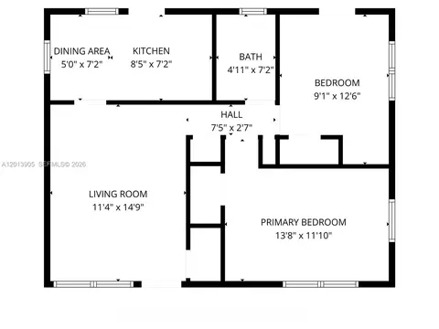 Floorplan - 351 E 14th St, Hialeah, FL 33010 photo 1 of 2