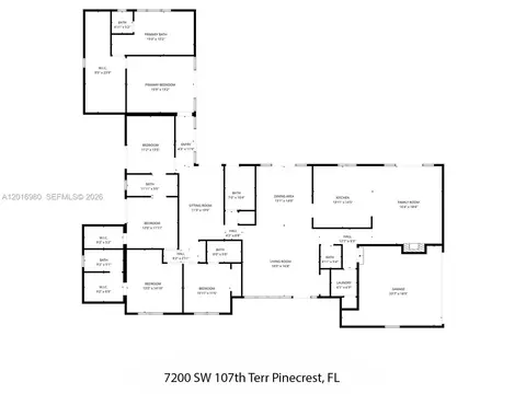 Floorplan - 7200 SW 107th Ter, Pinecrest, FL 33156 photo 1 of 1
