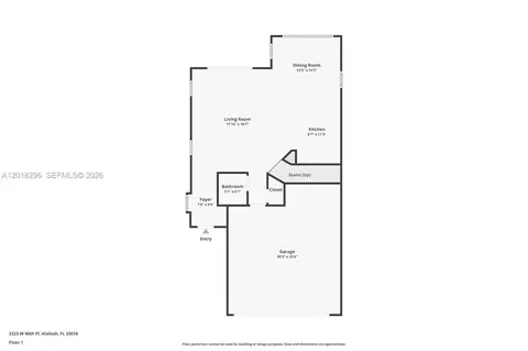 Floorplan - 3323 W 96th Pl, Hialeah, FL 33018 photo 1 of 3