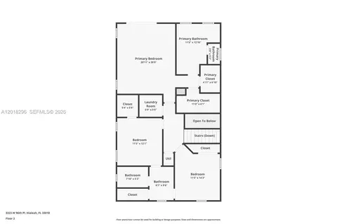 Floorplan - 3323 W 96th Pl, Hialeah, FL 33018 photo 2 of 3