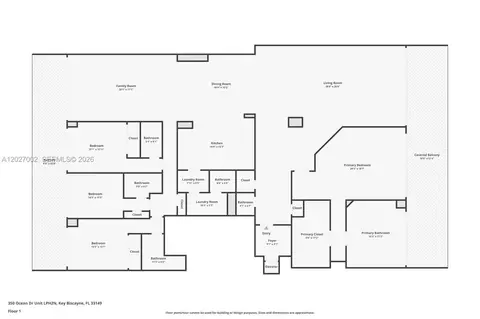 Floorplan - 350 Ocean Dr #LPH2N, Key Biscayne, FL 33149 photo 1 of 1