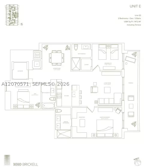 Floorplan - 1010 Brickell Ave #3903, Miami, FL 33131 photo 1 of 1