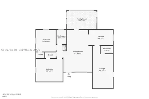 Floorplan - 40 NW 68th St, Miami, FL 33150 photo 1 of 1