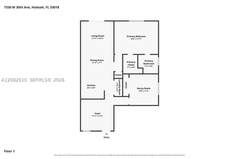 Floorplan - 7330 W 30th Ave, Hialeah, FL 33018 photo 1 of 1