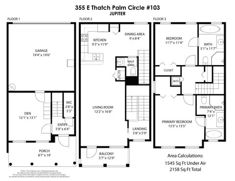Floorplan - 355 E Thatch Palm Cir #103, Jupiter, FL 33458 photo 1 of 1