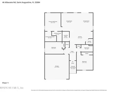 Floorplan - 46 Albacete Rd, Saint Augustine, FL 32084 photo 1 of 1