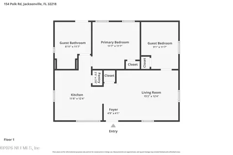 Floorplan - 154 Polk Rd, Jacksonville, FL 32218 photo 1 of 1