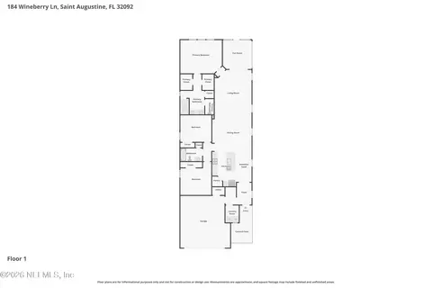Floorplan - 184 Wineberry Ln, Saint Augustine, FL 32092 photo 1 of 1