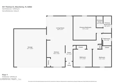 Floorplan - 431 Thomas Ct, Macclenny, FL 32063 photo 1 of 1