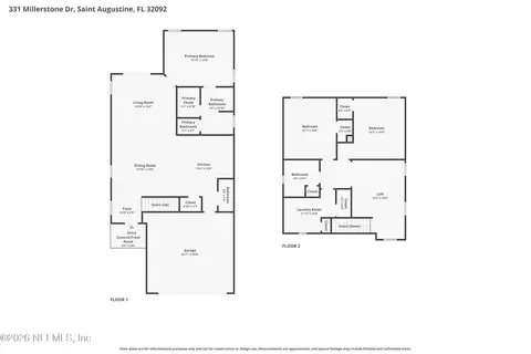 Floorplan - 331 Millerstone Dr, Saint Augustine, FL 32092 photo 1 of 3
