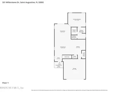 Floorplan - 331 Millerstone Dr, Saint Augustine, FL 32092 photo 2 of 3