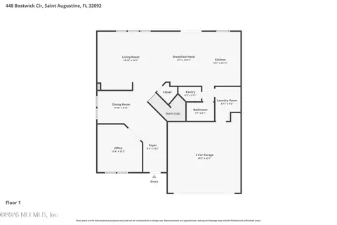 Floorplan - 448 Bostwick Cir, Saint Augustine, FL 32092 photo 2 of 3
