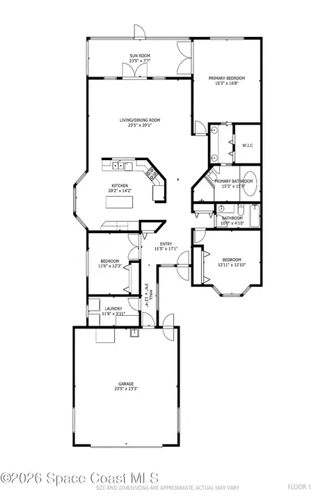 Floorplan - 604 Brookwood Pl, Melbourne, FL 32940 photo 1 of 1