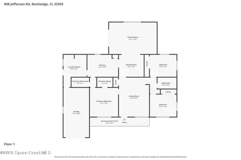 Floorplan - 908 Jefferson Rd, Rockledge, FL 32955 photo 1 of 2