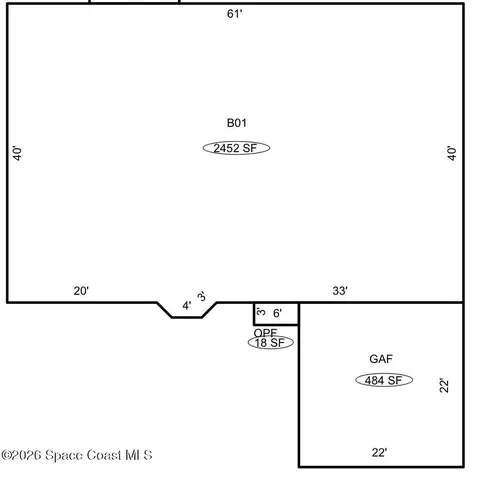 Floorplan - 3835 Dutchess Pl, Cocoa, FL 32926 photo 1 of 1