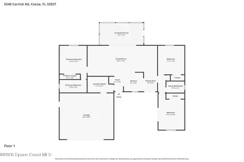 Floorplan - 5540 Carrick Rd, Cocoa, FL 32927 photo 2 of 2