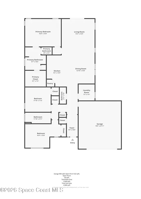 Floorplan - 2991 Casterton Dr, Melbourne, FL 32940 photo 1 of 1