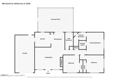 Floorplan - 688 Charles Dr, Melbourne, FL 32935 photo 1 of 2