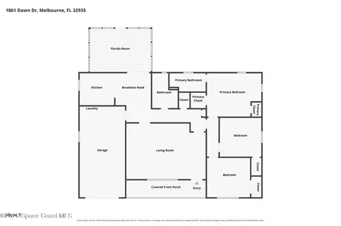 Floorplan - 1861 Dawn Dr, Melbourne, FL 32935 photo 1 of 1