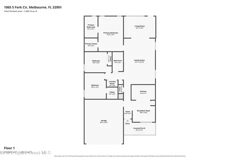 Floorplan - 1065 S Fork Cir, Melbourne, FL 32901 photo 1 of 1