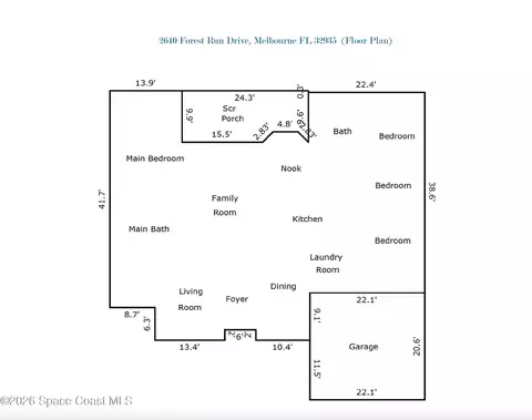 Floorplan - 2640 Forest Run Dr, Melbourne, FL 32935 photo 2 of 2