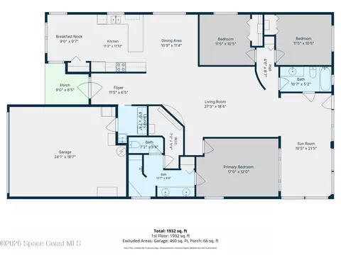 Floorplan - 3642 Shawnee Ln, Melbourne, FL 32901 photo 1 of 1