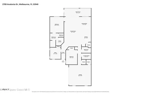 Floorplan - 2789 Avalonia Dr, Melbourne, FL 32940 photo 1 of 1