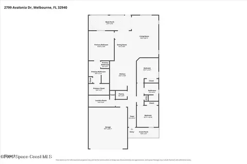Floorplan - 2799 Avalonia Dr, Melbourne, FL 32940 photo 1 of 1