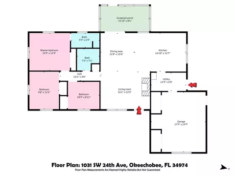 Floorplan - 1031 SW 24th Ave, Okeechobee, FL 34974 photo 1 of 1