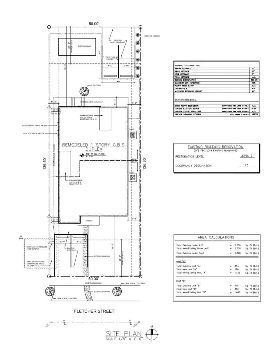 Floorplan - 1935 Fletcher St A B, Hollywood, FL 33020 photo 2 of 2