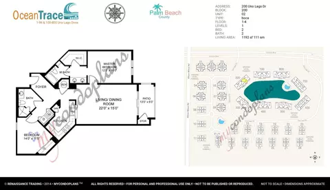 Floorplan - 200 Uno Lago Dr #402, Juno Beach, FL 33408 photo 1 of 1