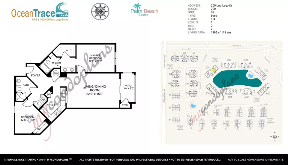 Floorplan - 200 Uno Lago Dr #402, Juno Beach, FL 33408 photo 1 of 1