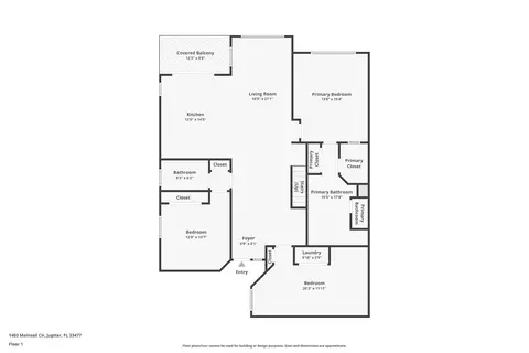 Floorplan - 1403 Mainsail Cir, Jupiter, FL 33477 photo 1 of 3