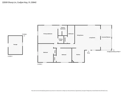 Floorplan - 22939 Sharp Ln, Cudjoe Key, FL 33042 photo 1 of 2