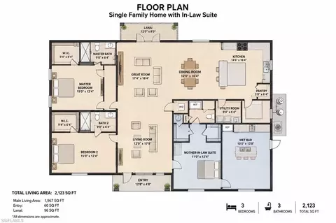 Floorplan - 666 Topeka Ct, Lehigh Acres, FL 33972 photo 1 of 2