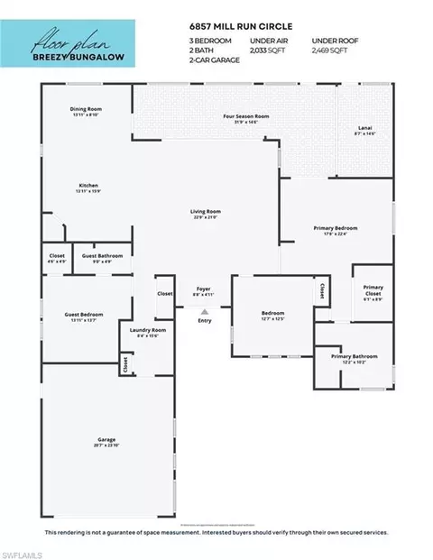 Floorplan - 6857 Mill Run Cir, Naples, FL 34109 photo 1 of 1