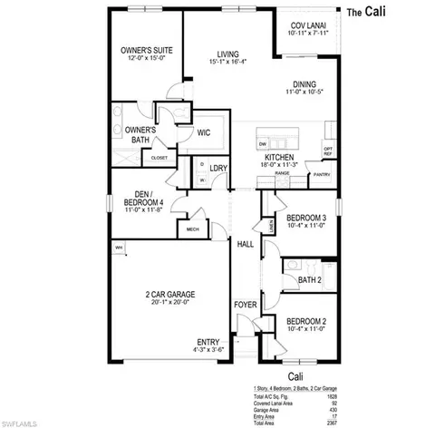 Floorplan - 6038 Twig Ct, Labelle, FL 33935 photo 1 of 1