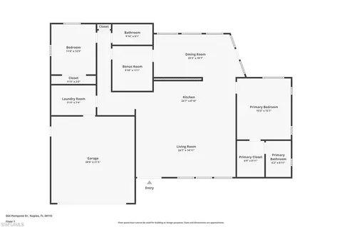 Floorplan - 664 Pompano Dr, Naples, FL 34110 photo 1 of 1
