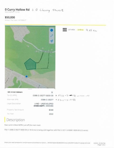 0 Curry Hollow Rd 0 Cherry St, West Mifflin, PA 15122