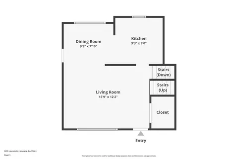 Floorplan - 1379 Lincoln Dr, Monaca, PA 15061 photo 1 of 3