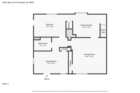 Floorplan - 322 E Barr St, Mcdonald, PA 15057 photo 1 of 3