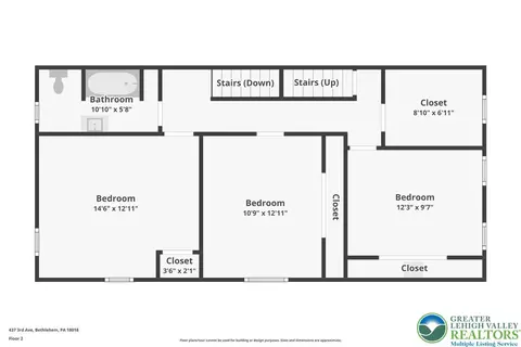 Floorplan - 437 3rd Ave, Bethlehem, PA 18018 photo 2 of 5