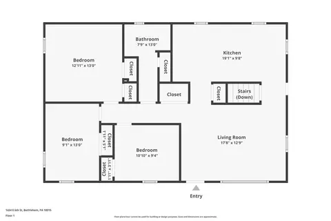 Floorplan - 1434 E 6th St, Bethlehem City, PA 18020 photo 1 of 3